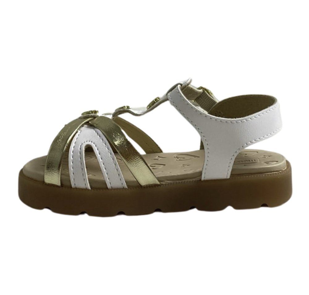 MOLEKINHA SANDALIA INFANTIL FEM Branco/Dourado 2