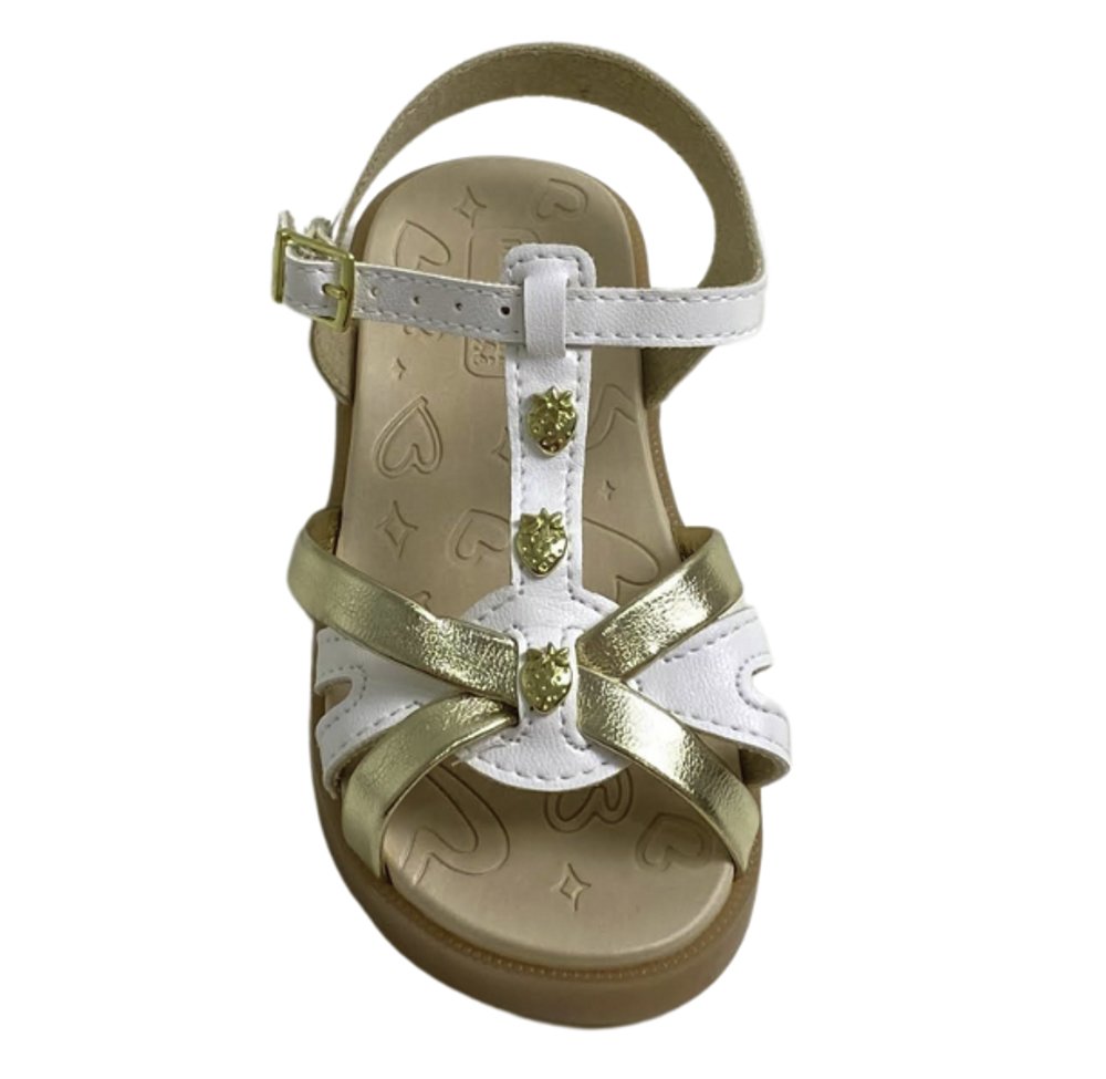 MOLEKINHA SANDALIA INFANTIL FEM Branco/Dourado 3
