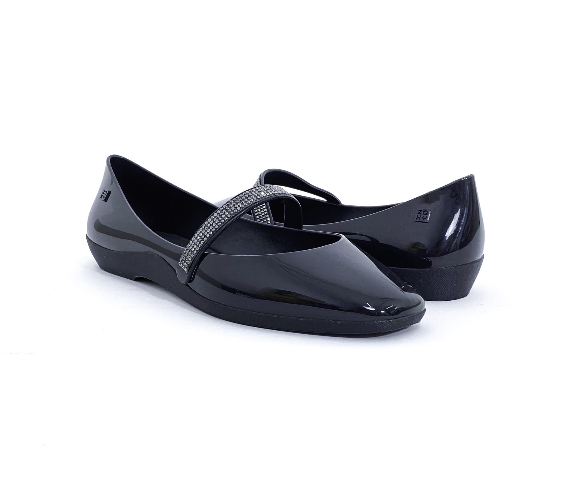 ZAXY SAPATILHA FEM Preto/Strass 2