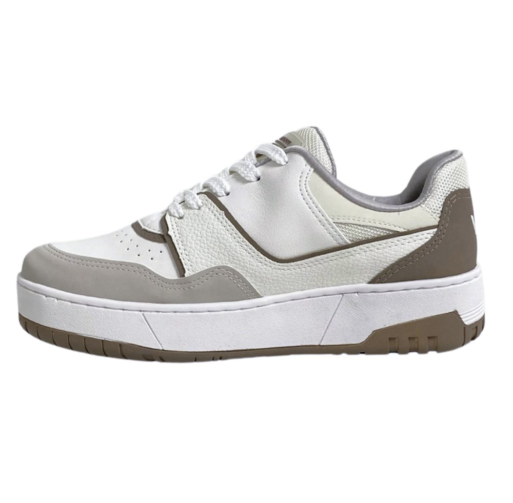 VIA MARTE TENIS FEM Branco/Café 2