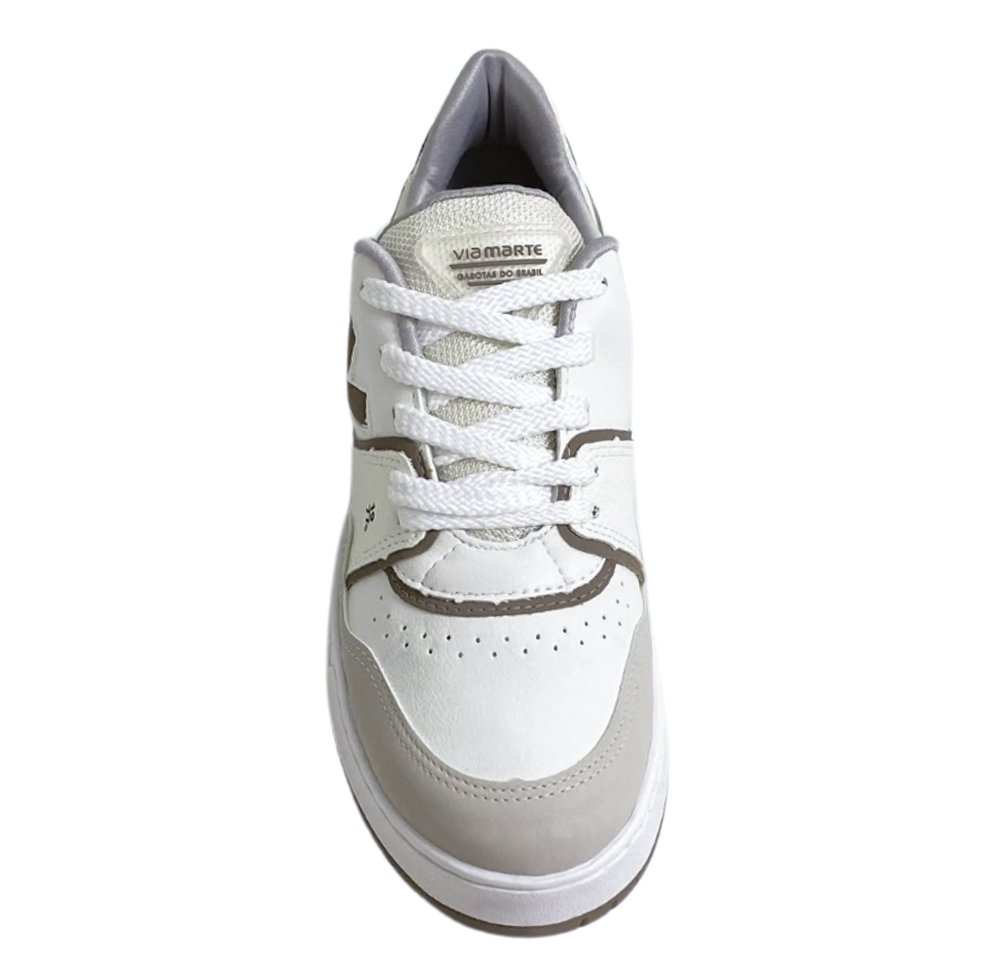 VIA MARTE TENIS FEM Branco/Café 3