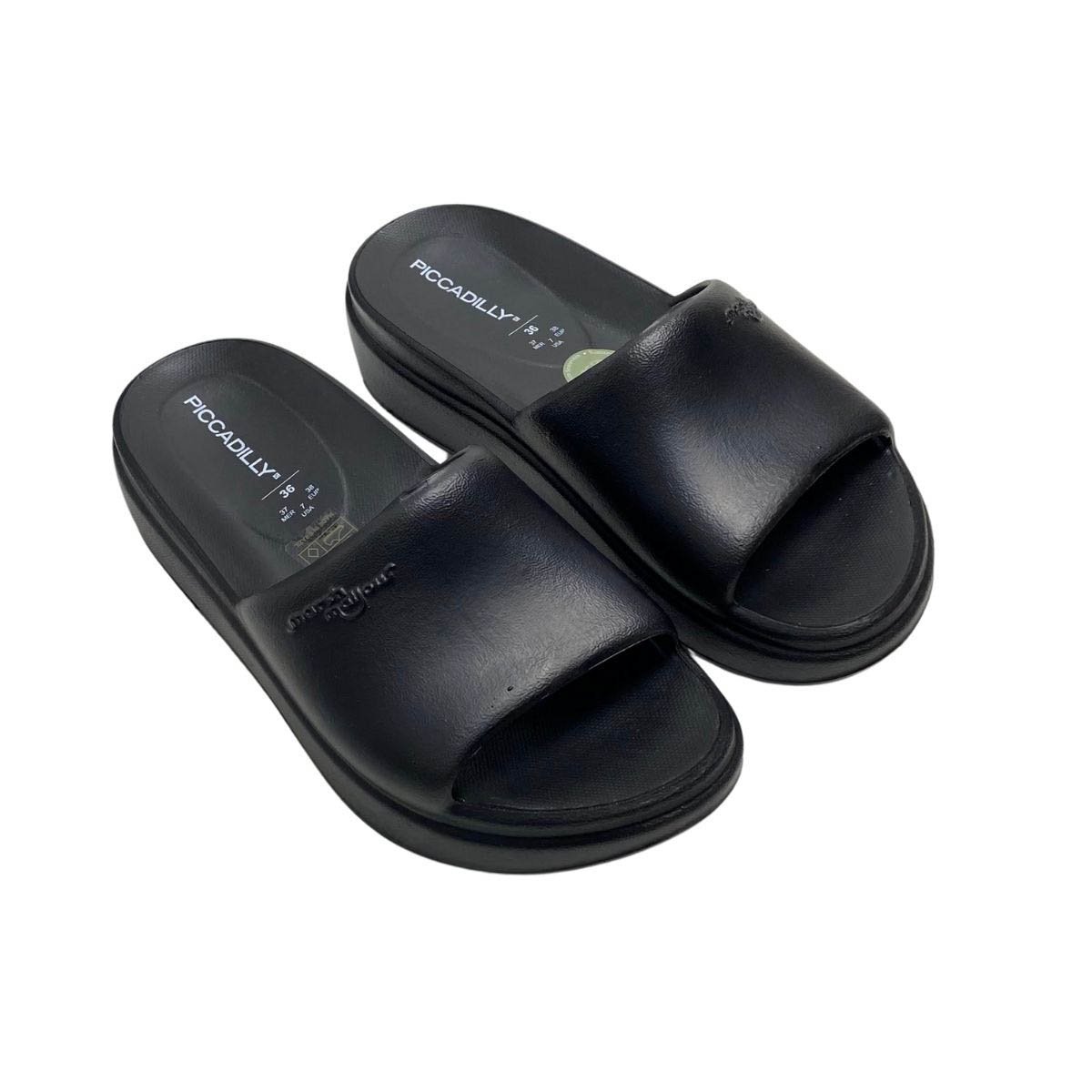 Chinelo Piccadilly Feminino C238003 Preto Preto 4