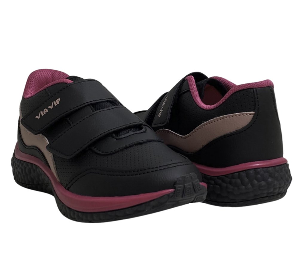 VIA VIP TENIS INF FEM Preto/Pink 4