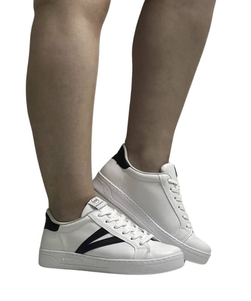 VIA MARTE TENIS FEM Branco/Preto 2