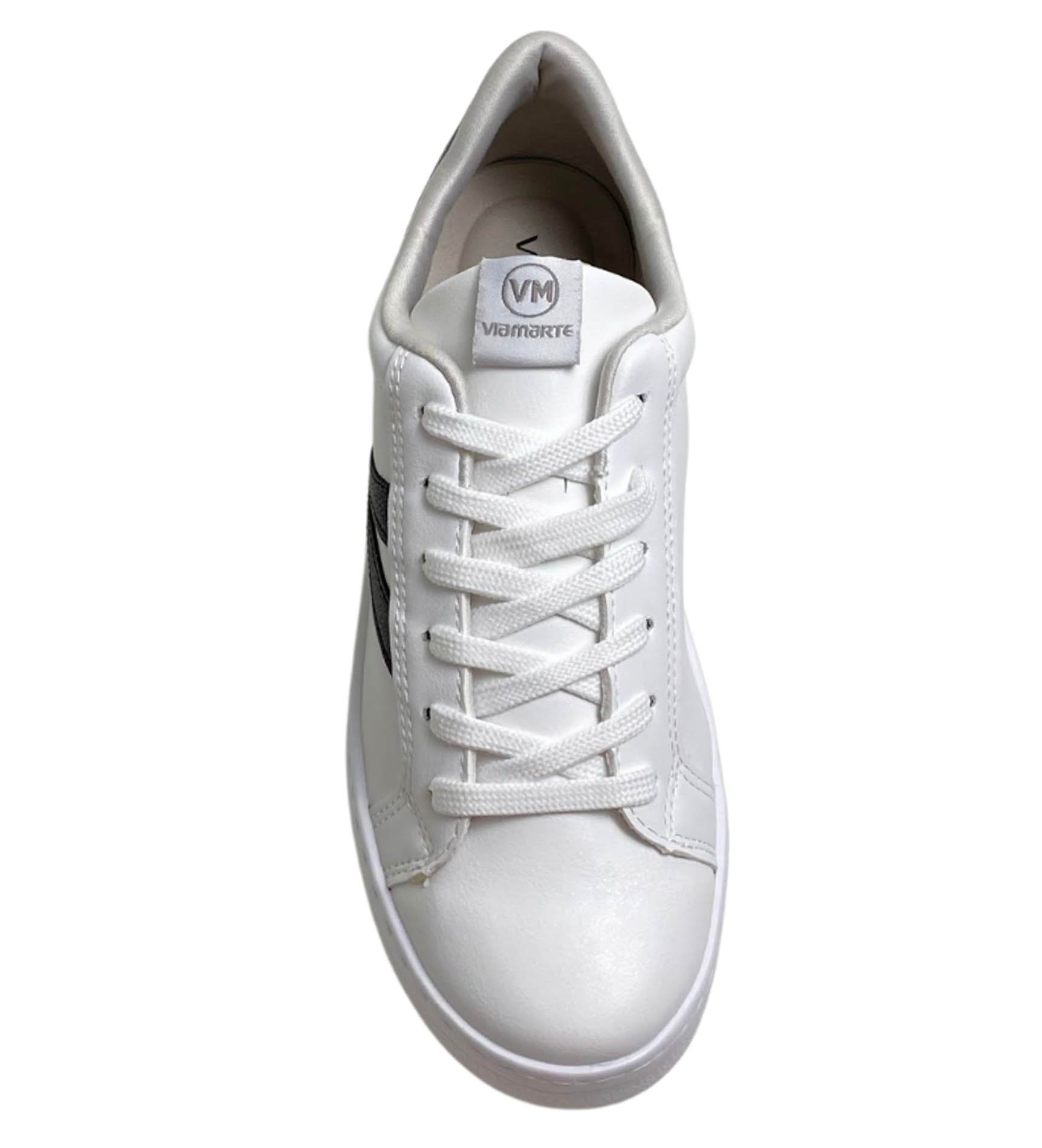 VIA MARTE TENIS FEM Branco/Preto 4