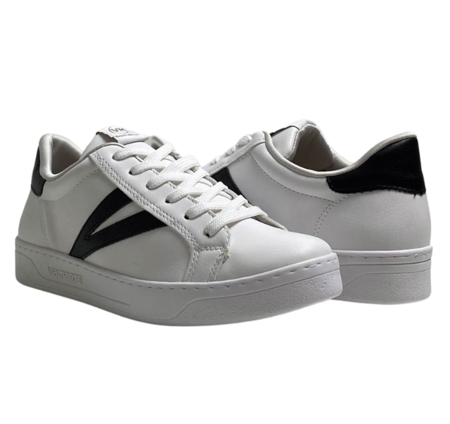 VIA MARTE TENIS FEM Branco/Preto 5