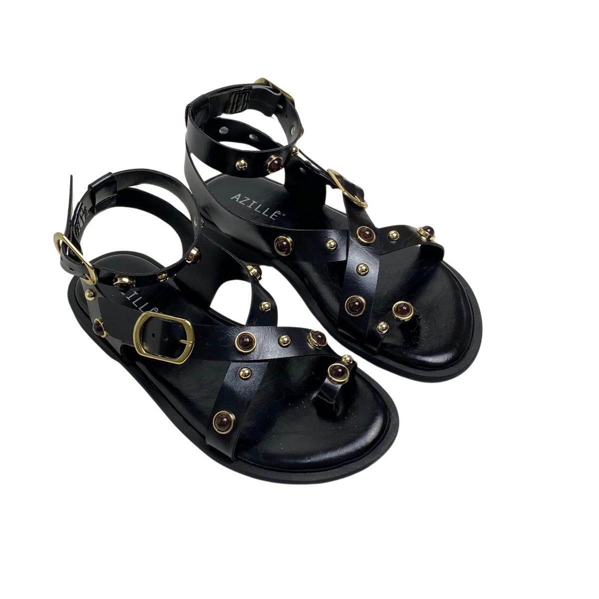 Sandália Azillê Feminina 5046490177 Preta Preto 4