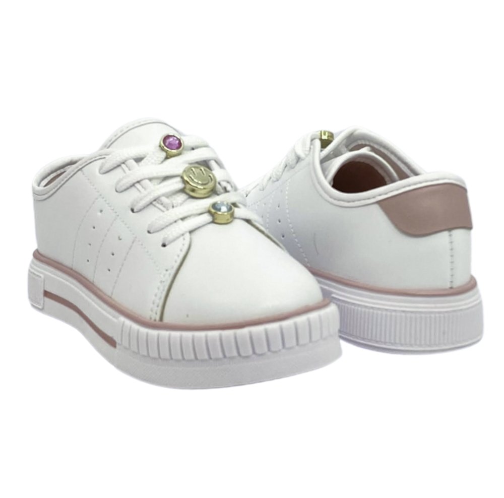 MOLEKINHA TENIS INF FEM Branco/Rosa 4