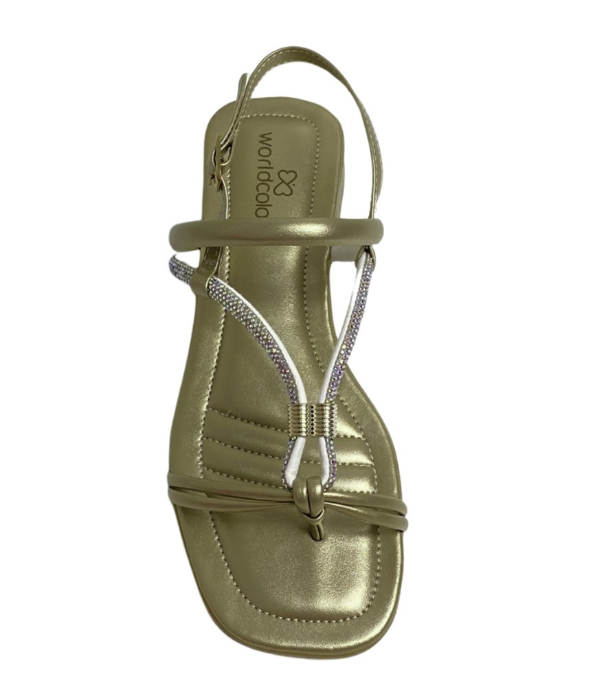 WORLD COLORS SANDALIA INF FEM Dourado 3