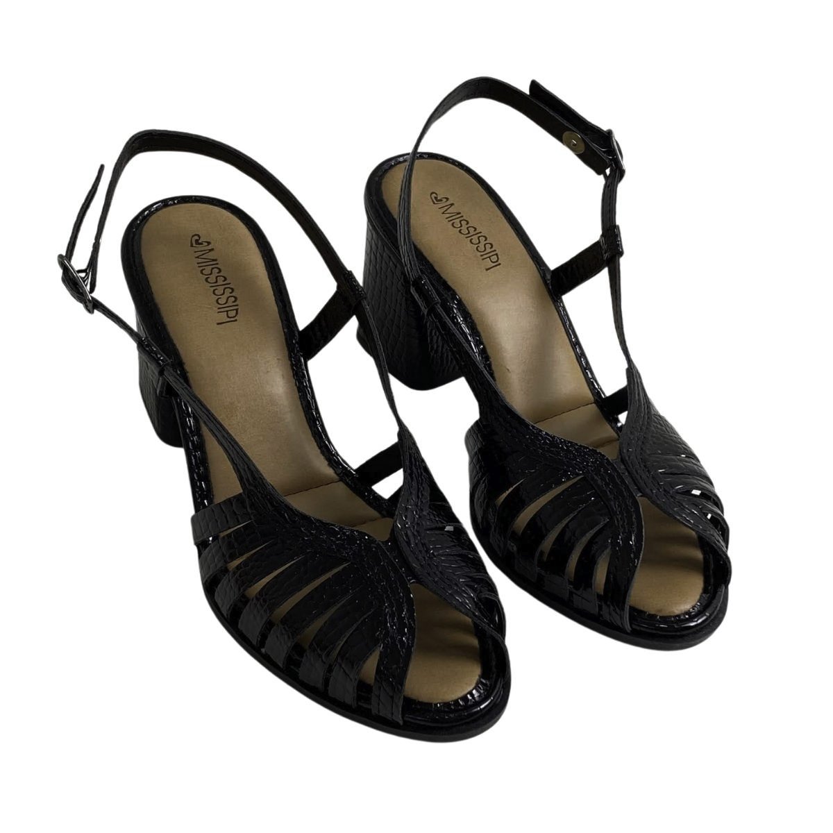 Sandália Casual Mississipi Salto Bloco Feminina MF241 Preto Preto 4