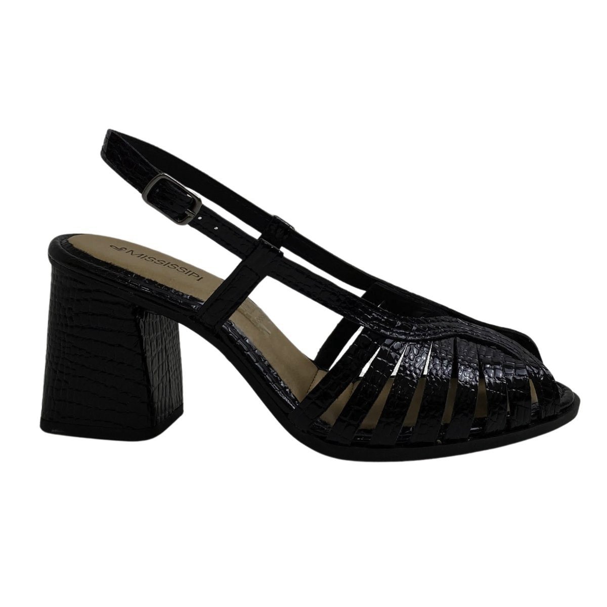 Sandália Casual Mississipi Salto Bloco Feminina MF241 Preto