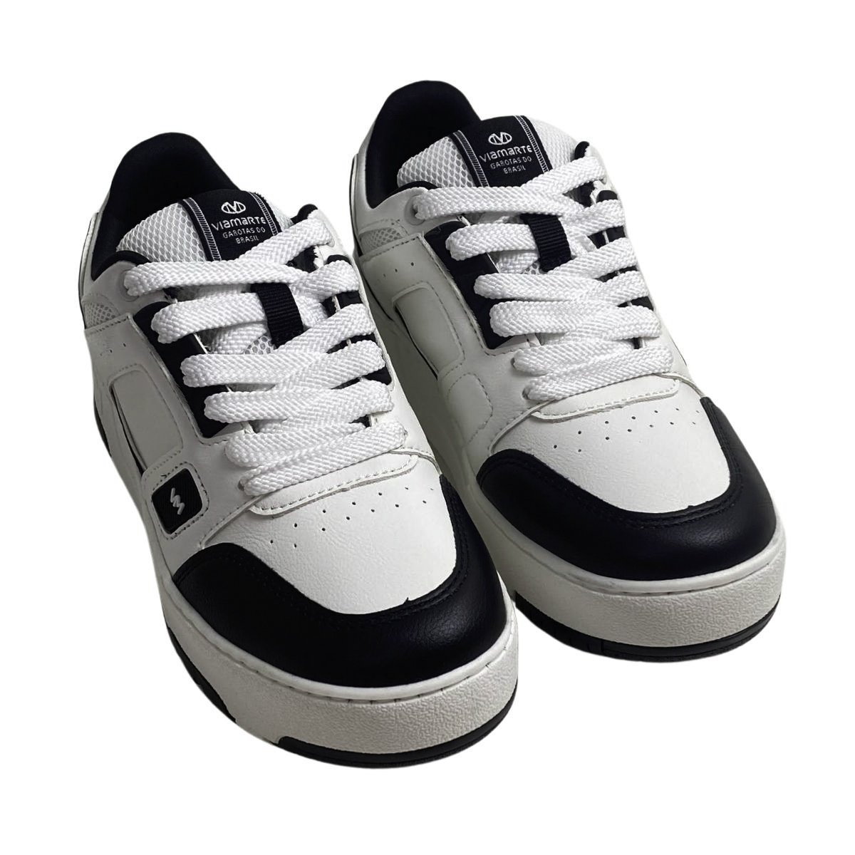 Tênis Casual Via Marte Feminino 305001 Branco Branco/Preto 4