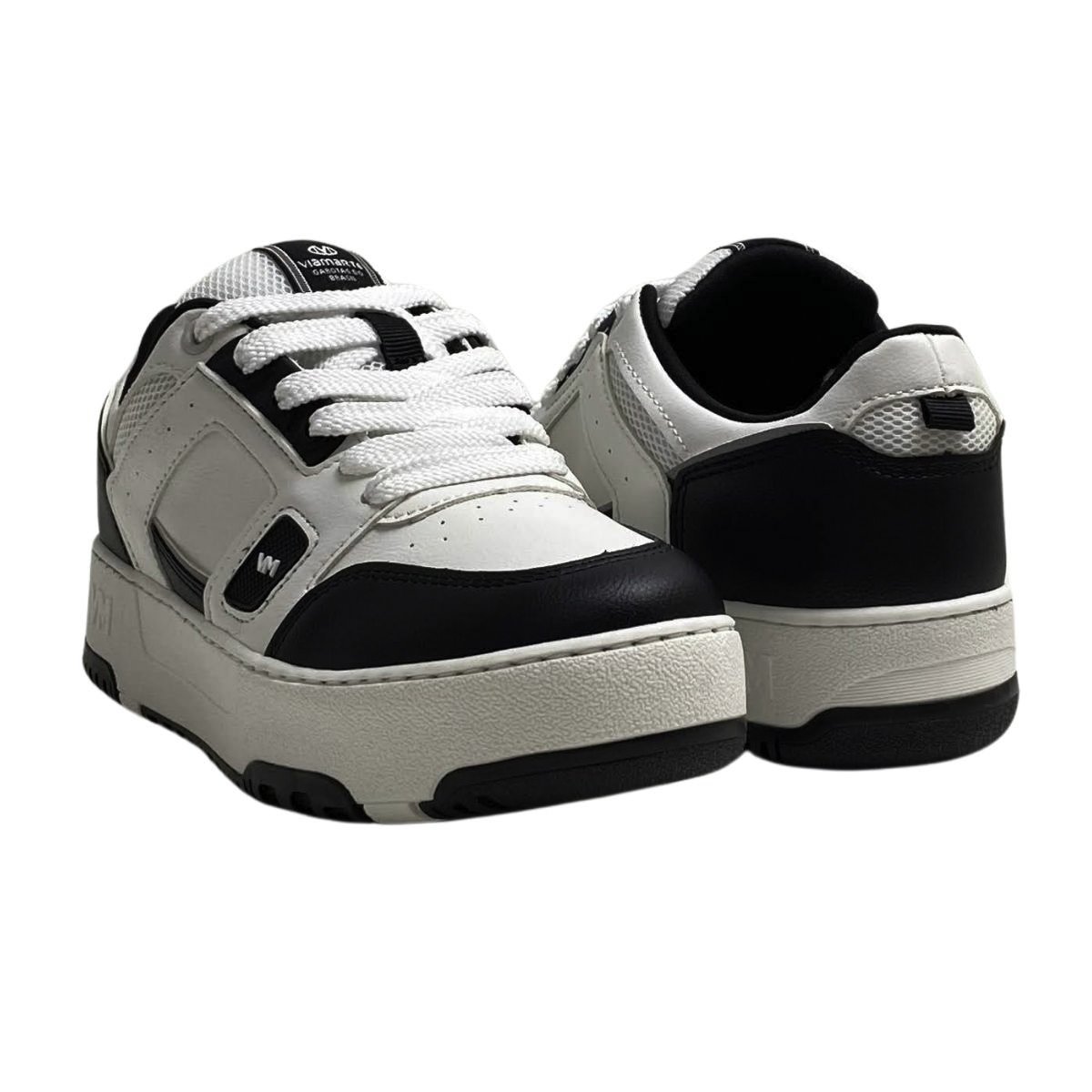 Tênis Casual Via Marte Feminino 305001 Branco Branco/Preto 5