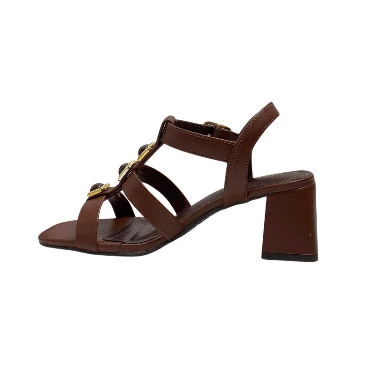 Sandália Via Marte Salto Bloco Feminina 171034 Marrom Escuro Marrom 3