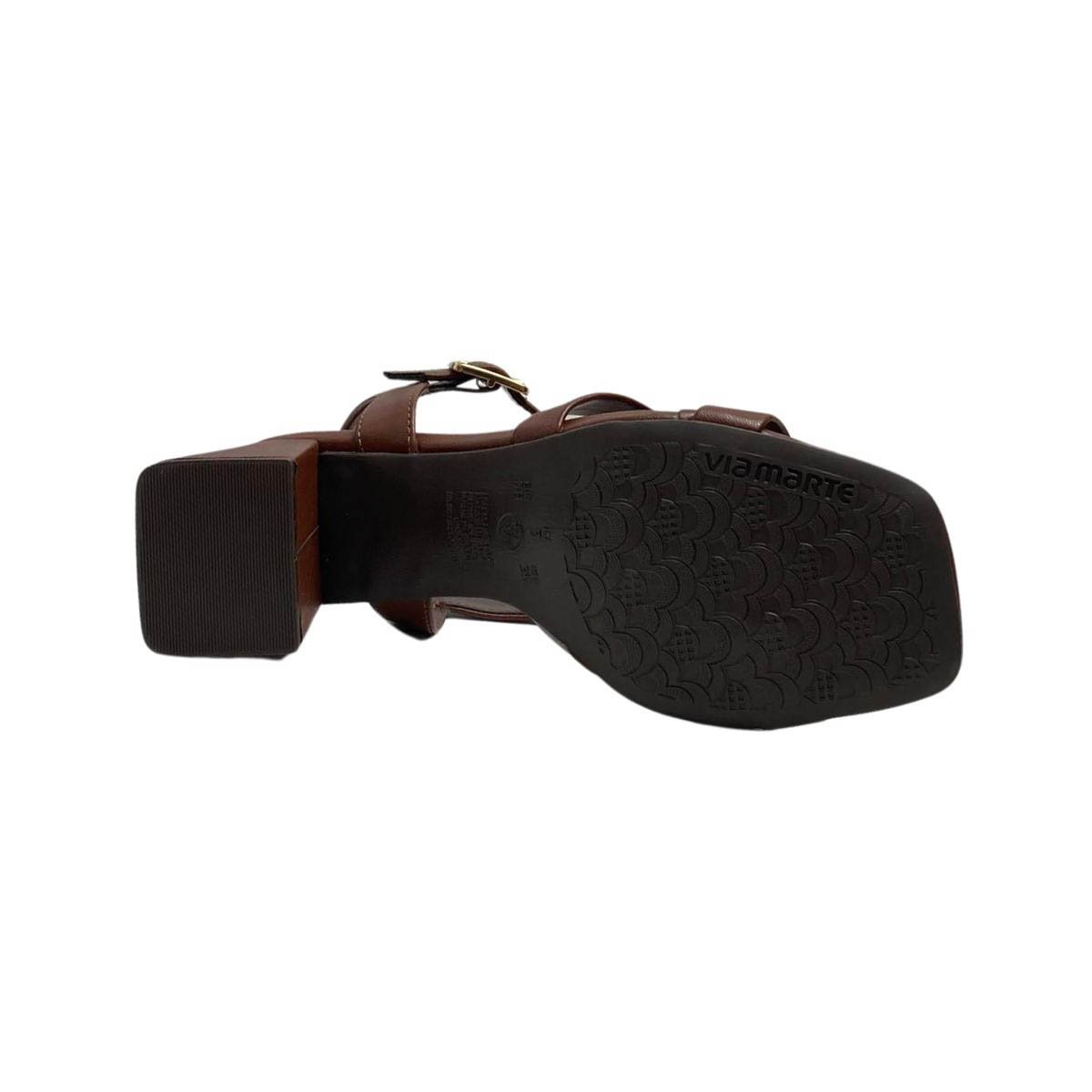 Sandália Via Marte Salto Bloco Feminina 171034 Marrom Escuro Marrom 6