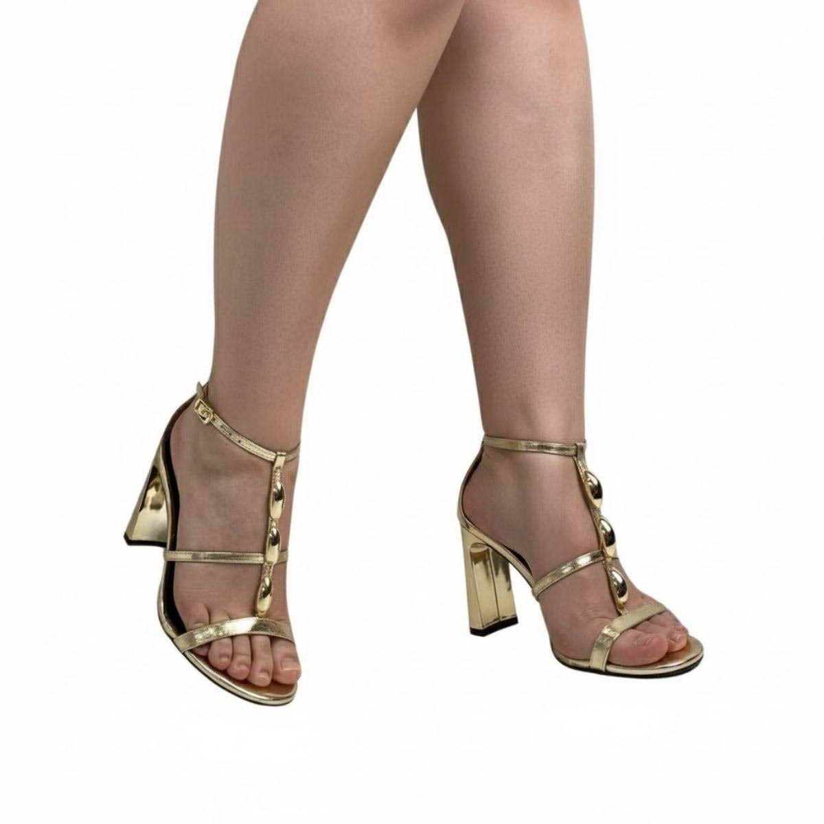 Sandália Bebecê Feminina T8620162 Dourada Dourado 2