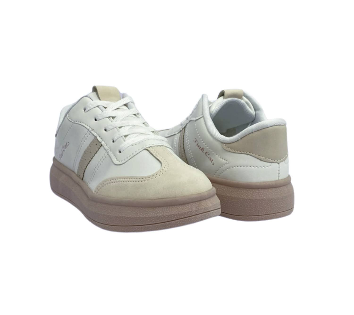 PINK CATS TENIS INF FEM Branco/Nude 4