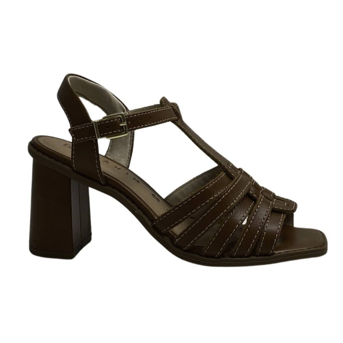 Sandália Casual Ramarim Salto Bloco Feminina 2550205 Marrom
