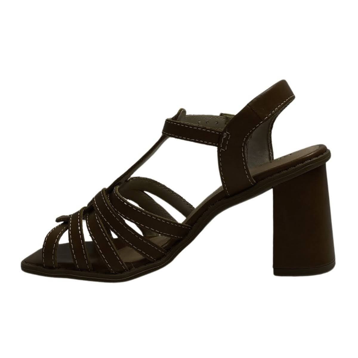 Sandália Casual Ramarim Salto Bloco Feminina 2550205 Marrom Marrom 3