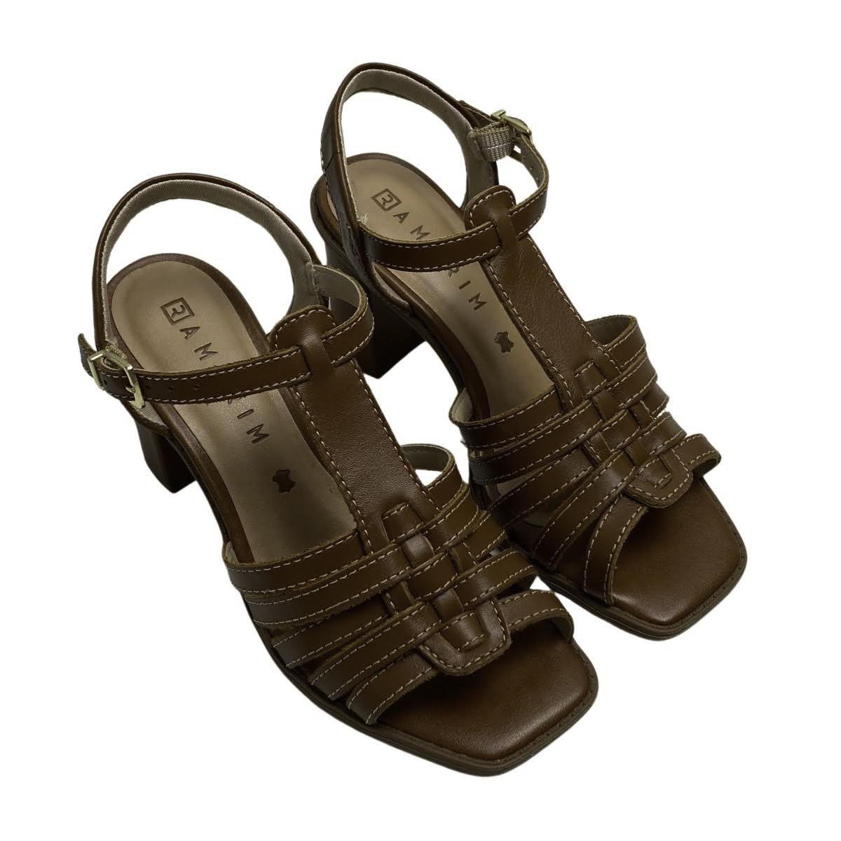 Sandália Casual Ramarim Salto Bloco Feminina 2550205 Marrom Marrom 4