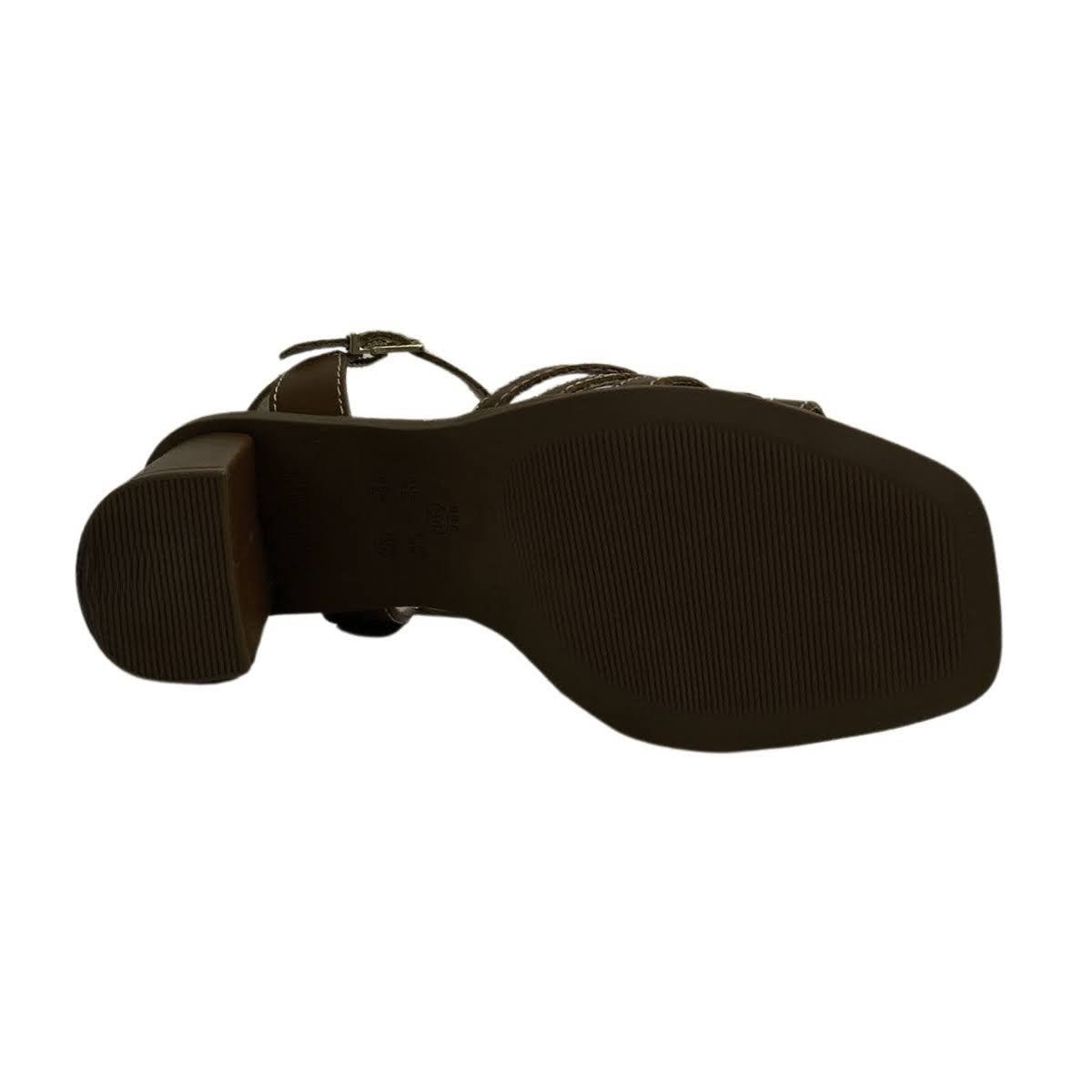 Sandália Casual Ramarim Salto Bloco Feminina 2550205 Marrom Marrom 6