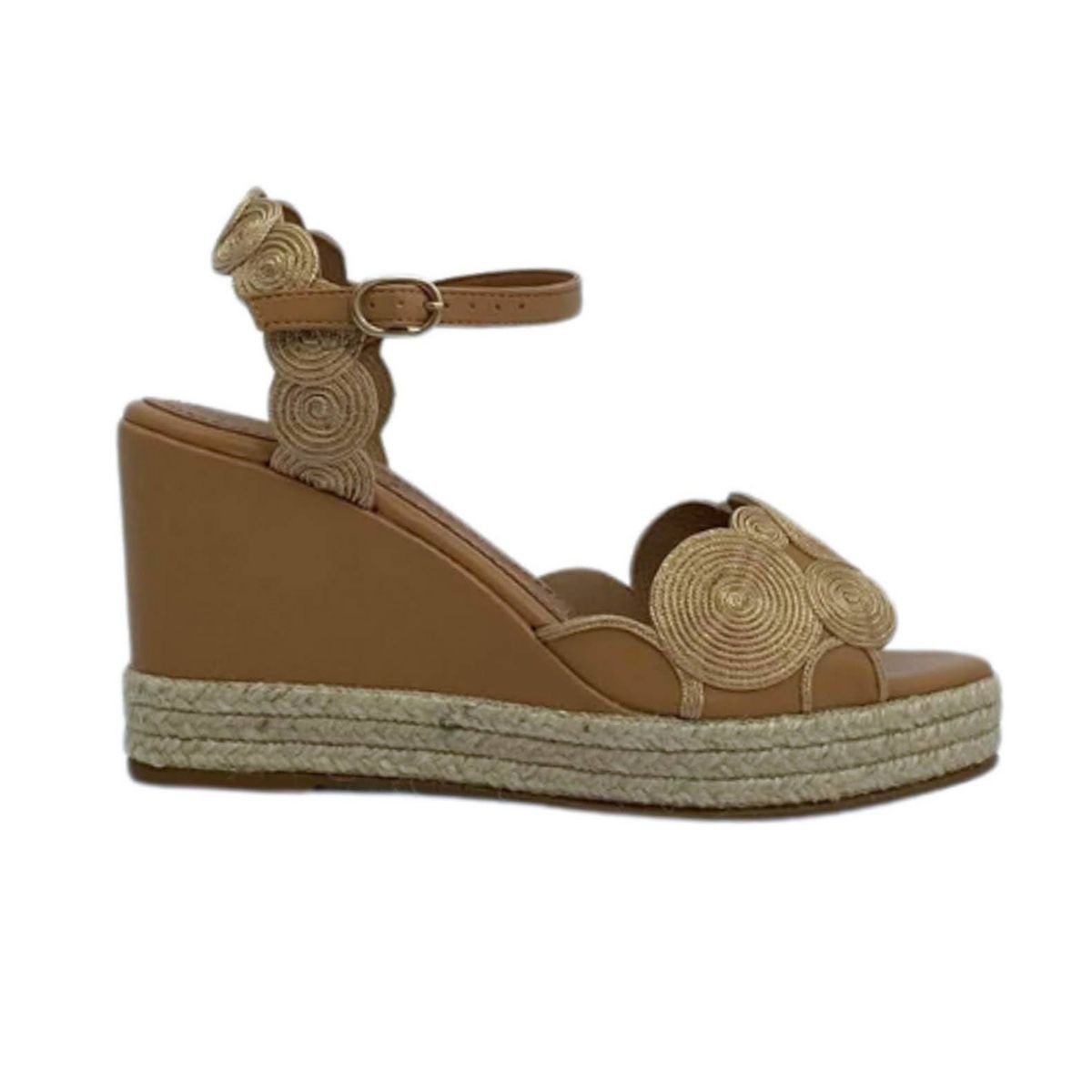 Sandália Anabela Valentina Feminina 502125 Camel