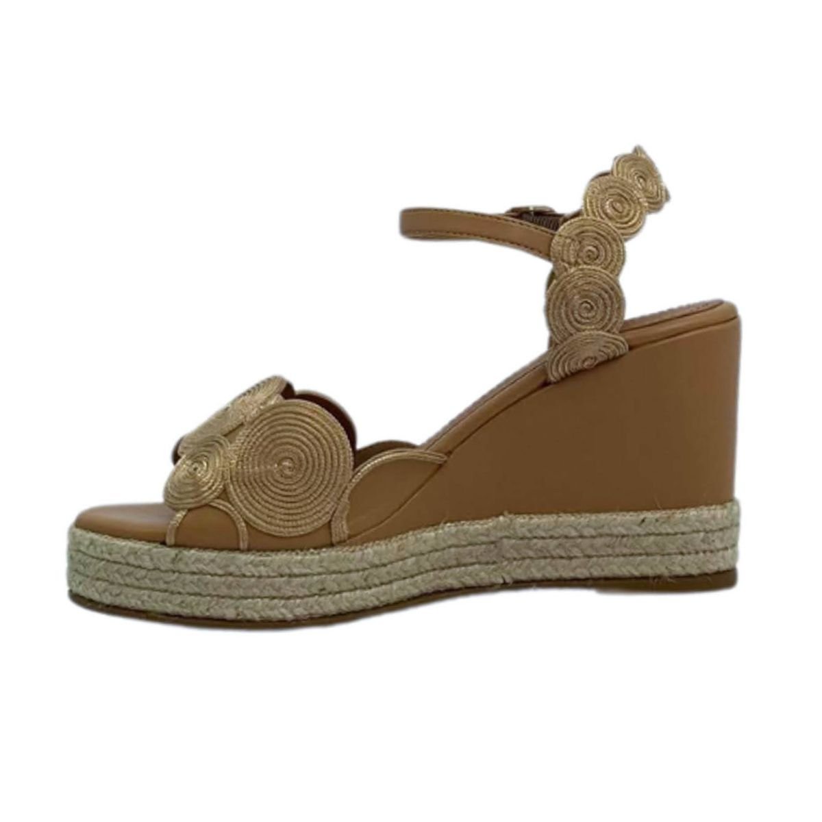 Sandália Anabela Valentina Feminina 502125 Camel Marrom 2