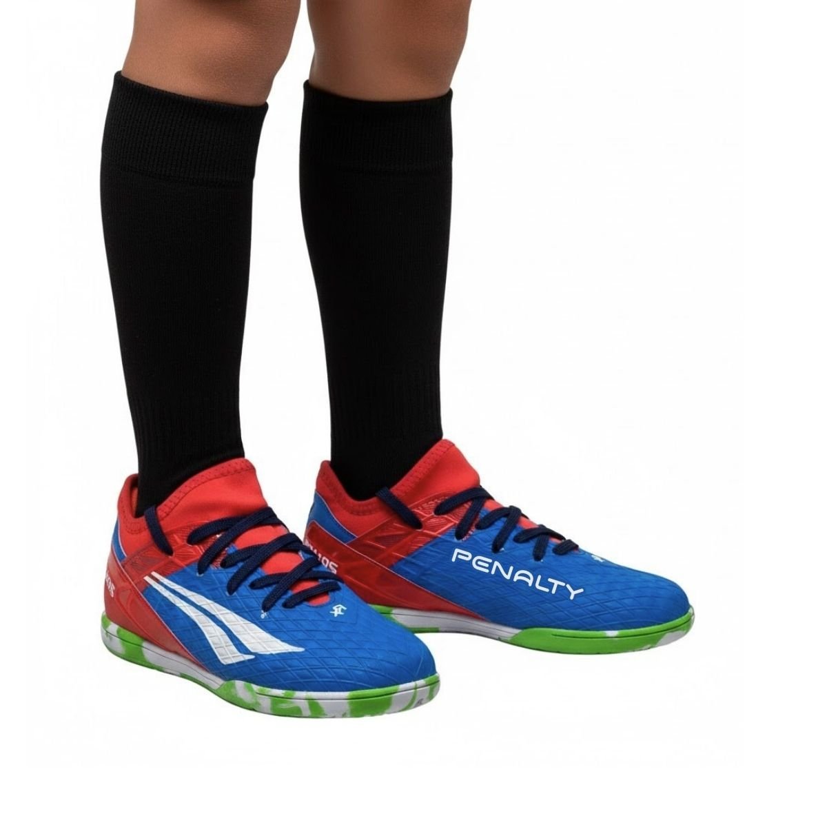 Chuteira Society Penalty Infantil Menino 246255 Azul Vermelho/Azul 4