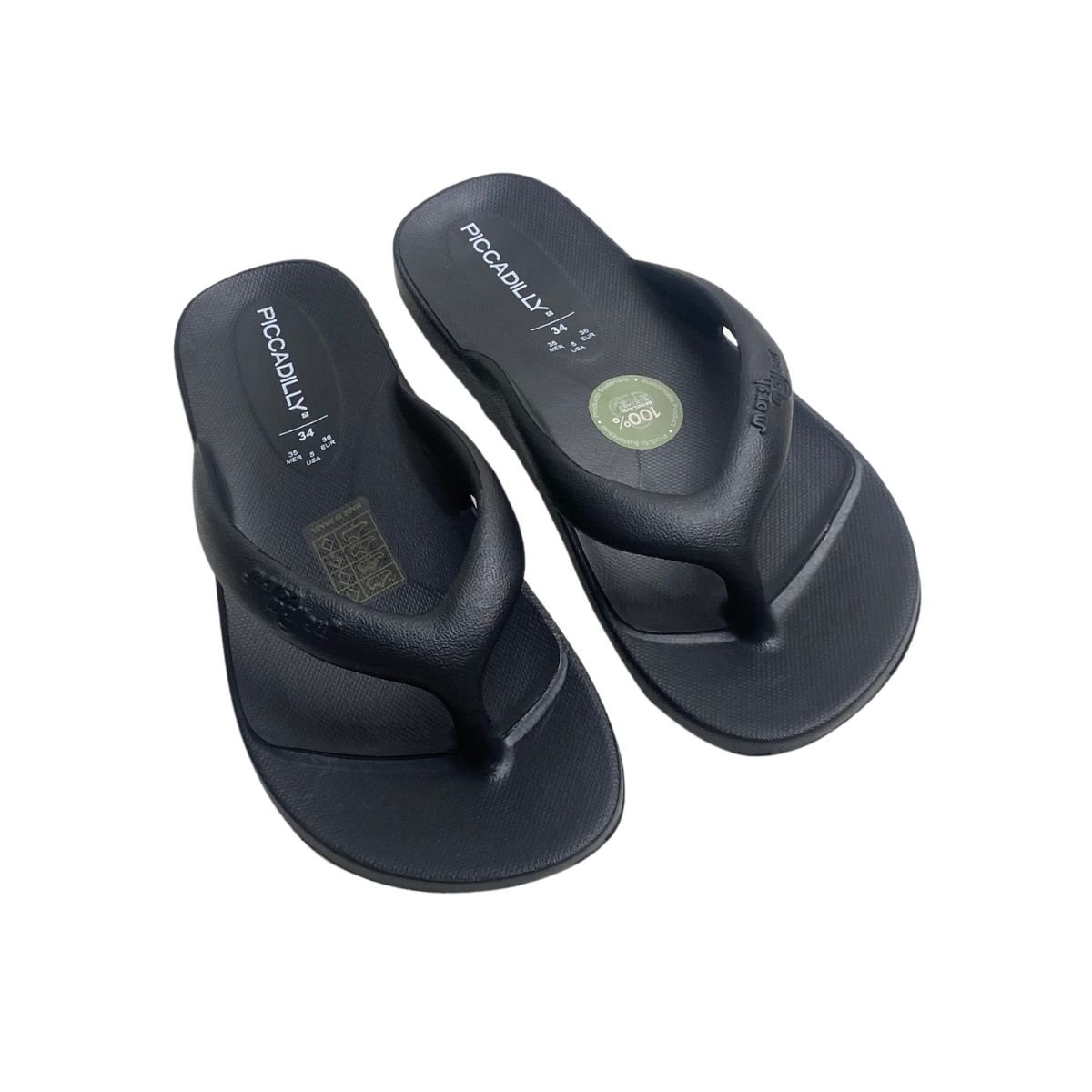 Chinelo Piccadilly Feminino C242001 Preto Preto 4