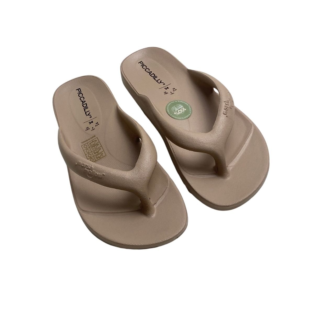 Chinelo Piccadilly Feminino C242001 Bege Bege 4