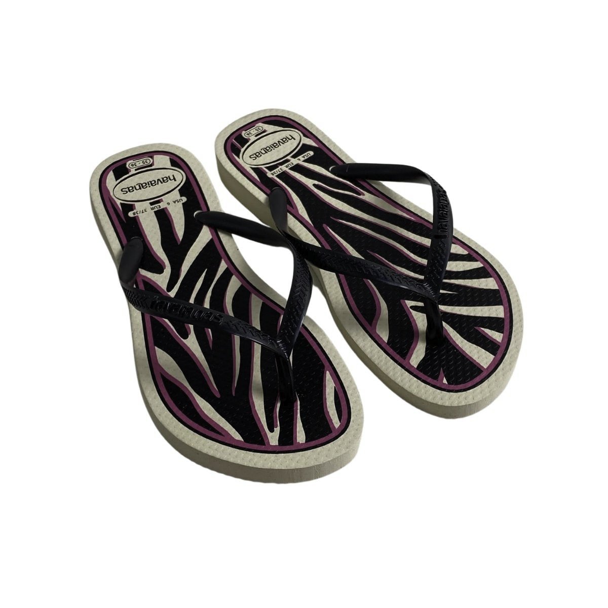 Chinelo Slim Animals Havaianas Feminino 4103352 Preto Preto 4