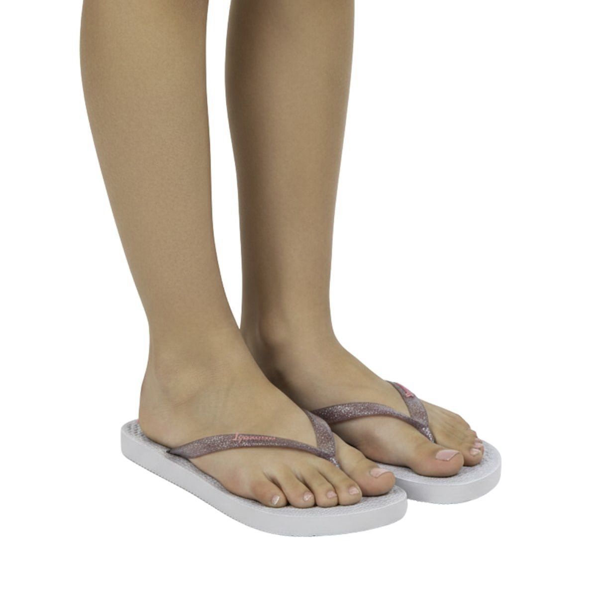 Chinelo Ipanema Infantil Menina 26481 Branco Rosa/Branco 2