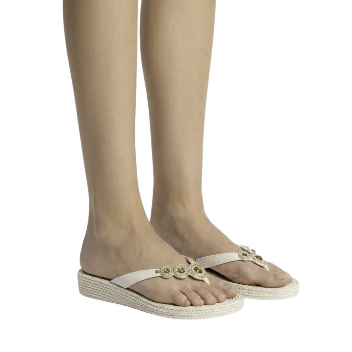 Chinelo Terra e Água Feminino 210604 Branco Bege 2