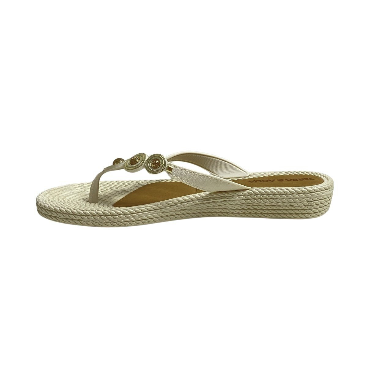 Chinelo Terra e Água Feminino 210604 Branco Bege 3
