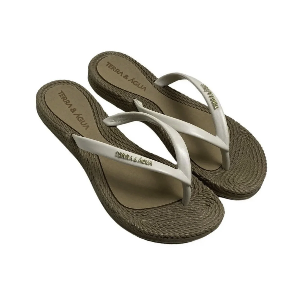 Chinelo Terra e Água Feminino 260902 Branco Bege 4
