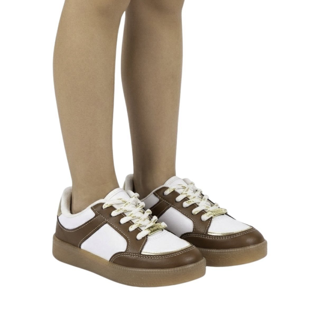 Tênis Molekinha Infantil Menina 2582110 Branco Branco/Marrom 2