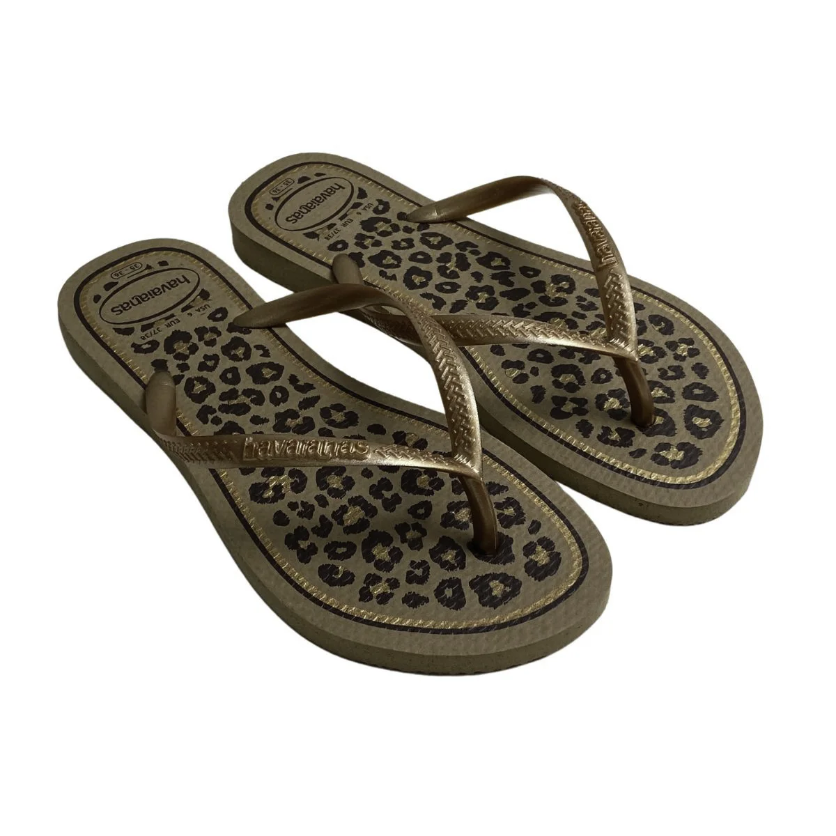 Chinelo Slim Animals Havaianas Feminino 4103352 Marrom Marrom 4