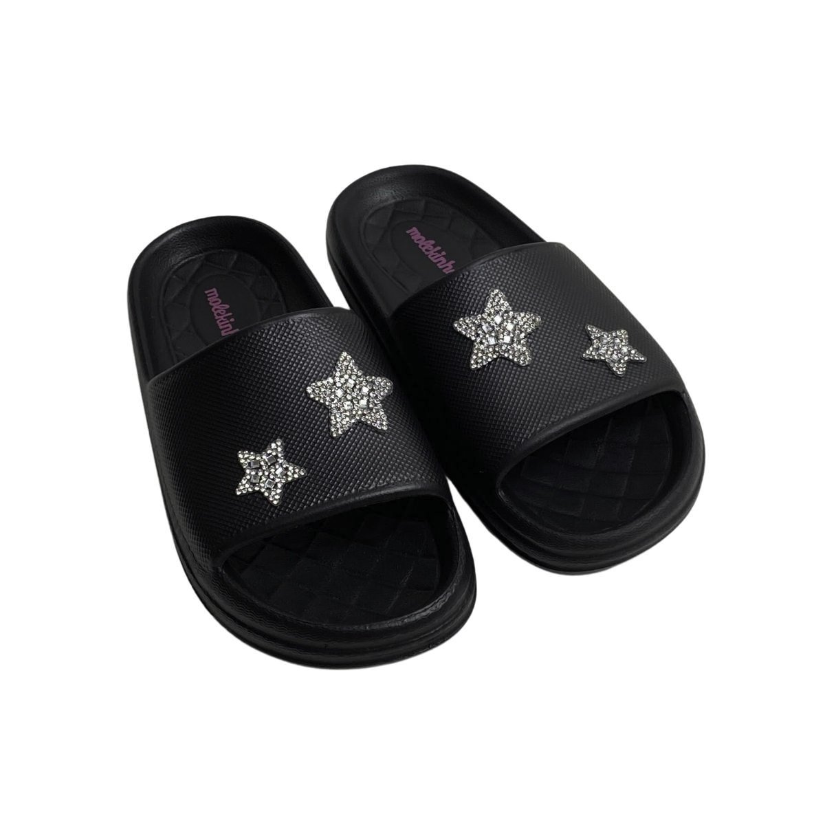 Chinelo Slide Molekinha Infantil Menina 2338111 Preto Preto 4