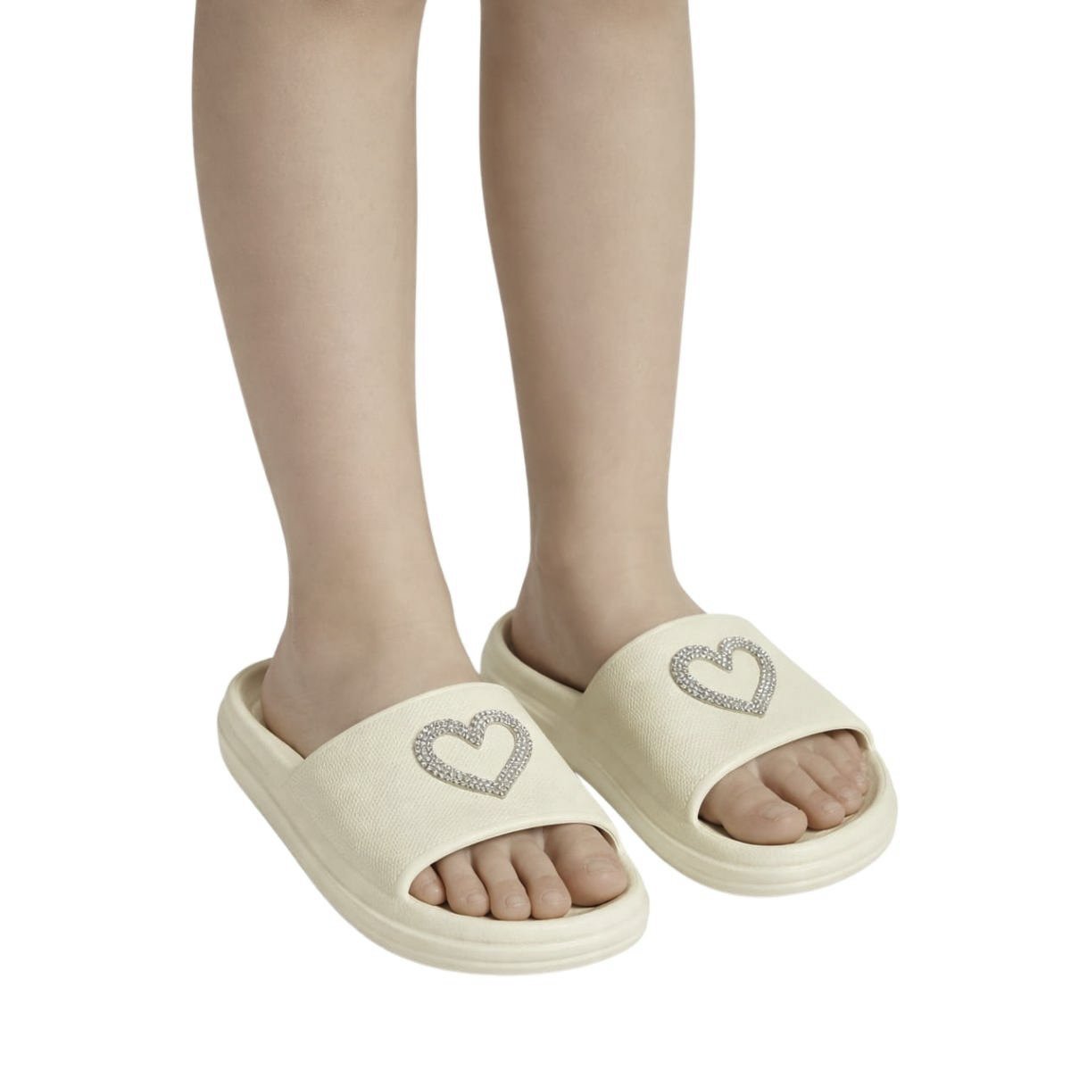 Chinelo Slide Molekinha Infantil Menina 2338110 Creme Bege 2