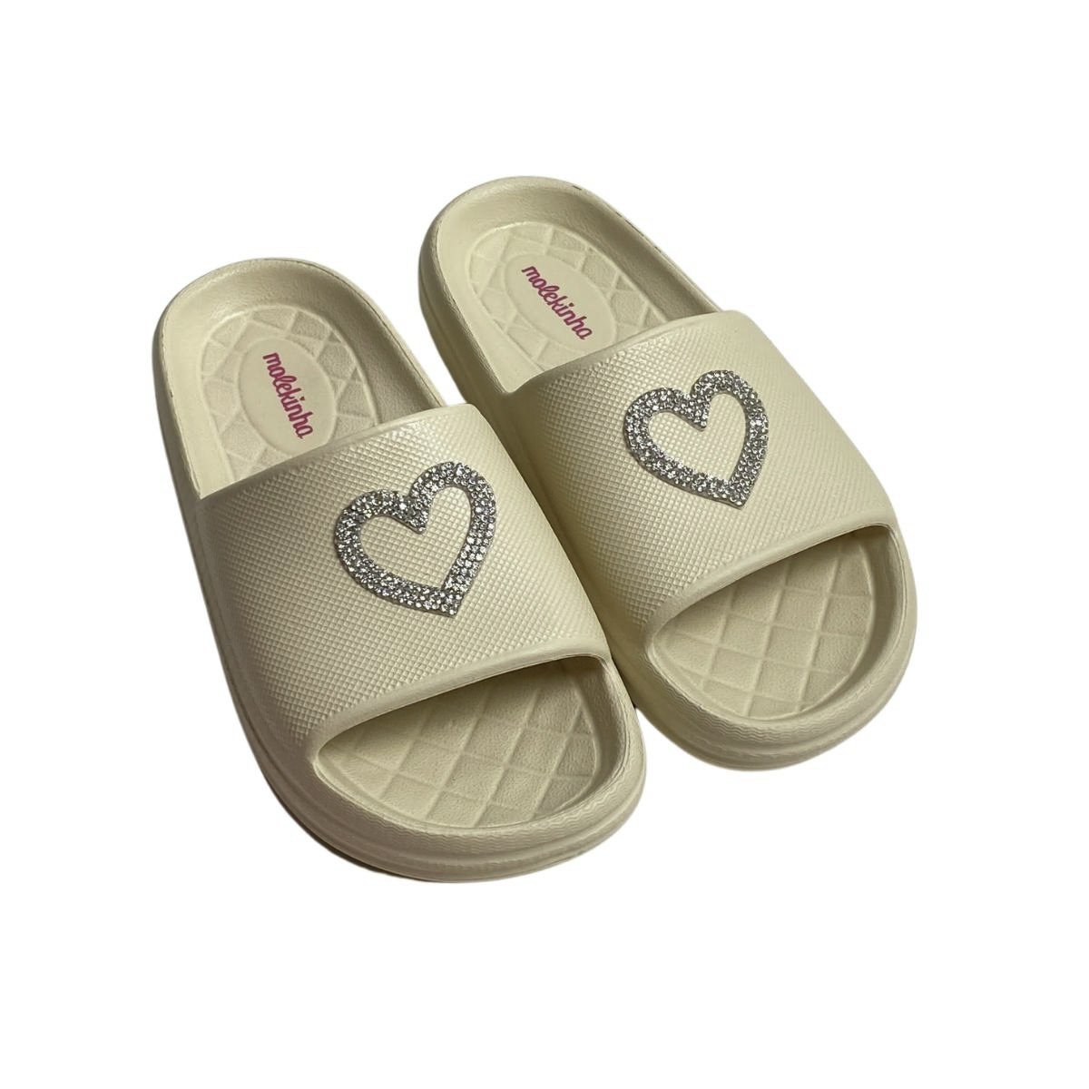 Chinelo Slide Molekinha Infantil Menina 2338110 Creme Bege 4