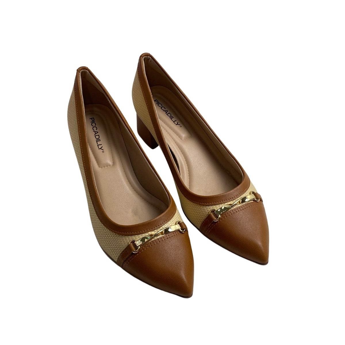 Sapato Piccadilly Feminino 739099 Marrom Claro Bege 4