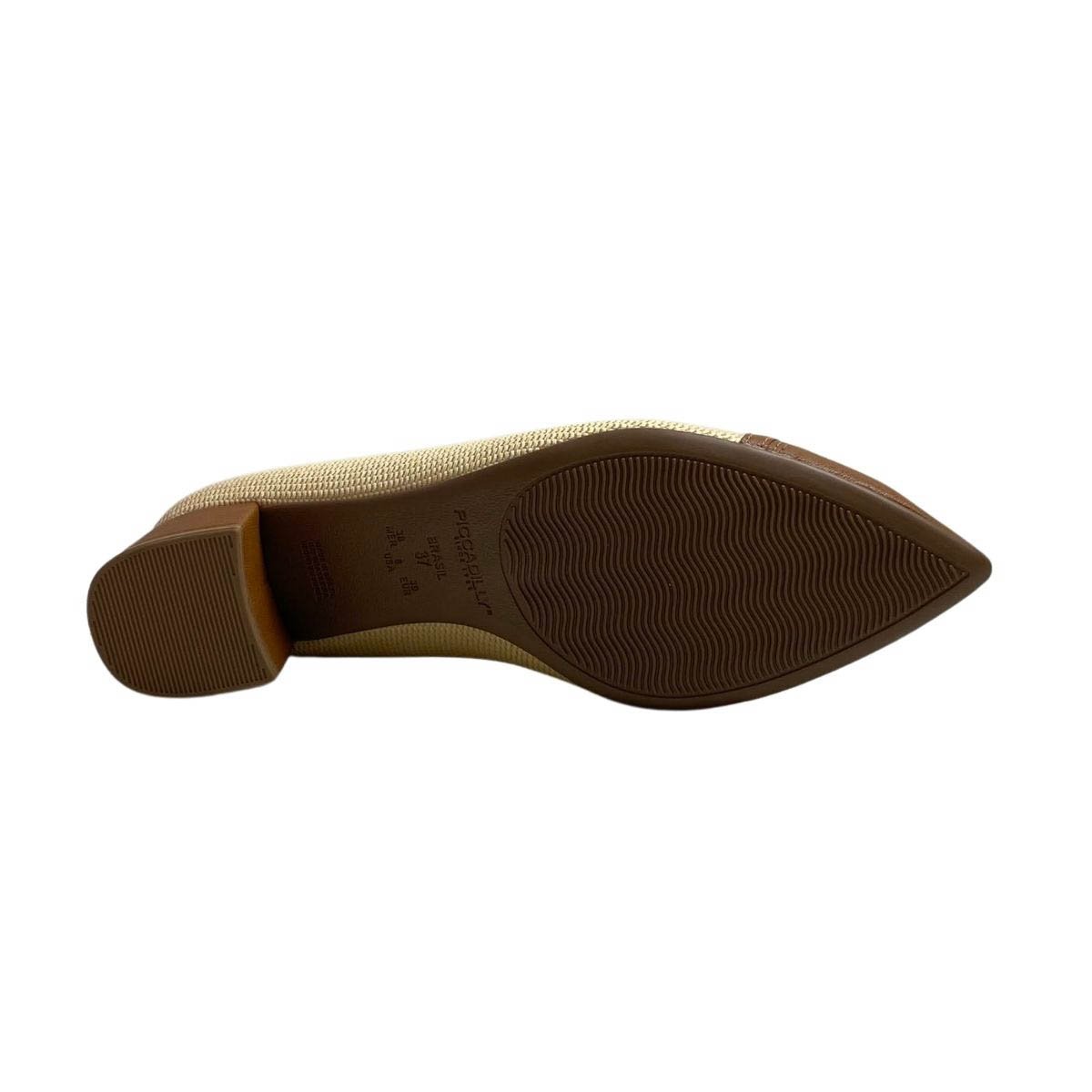 Sapato Piccadilly Feminino 739099 Marrom Claro Bege 6