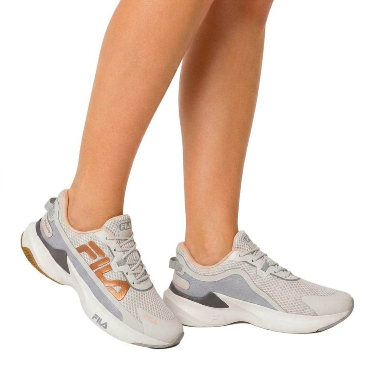 Tênis Esportivo Fila Feminino 51J728X Branco/Salmon Branco 2