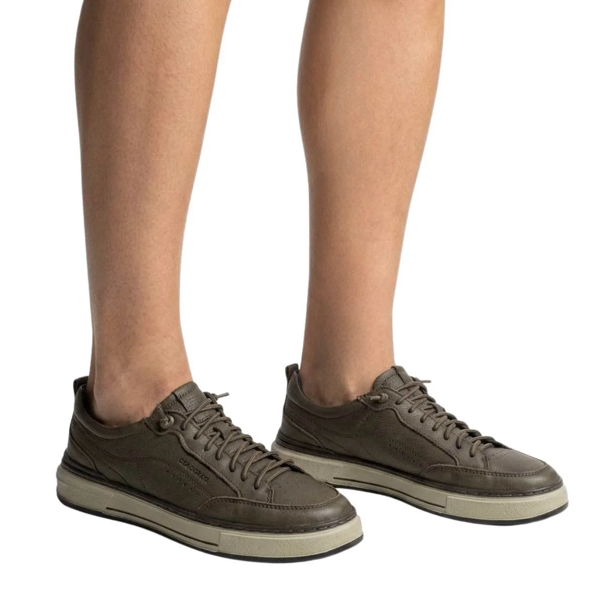 Sapatenis Democrata Masculino 640201 Cinza Taupe 2