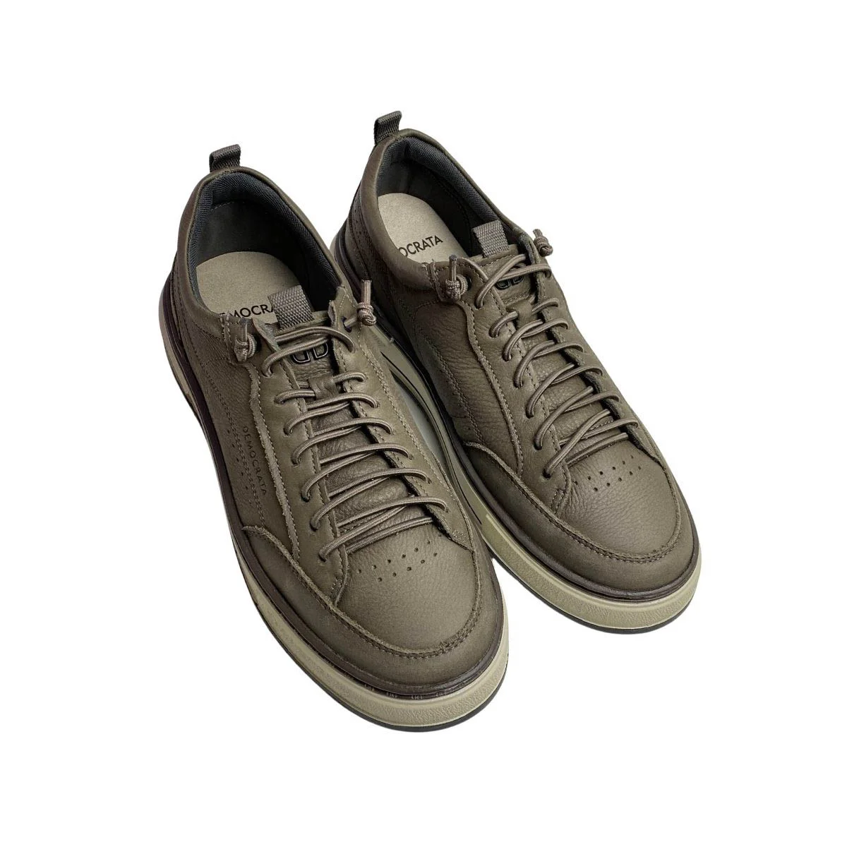 Sapatenis Democrata Masculino 640201 Cinza Taupe 4