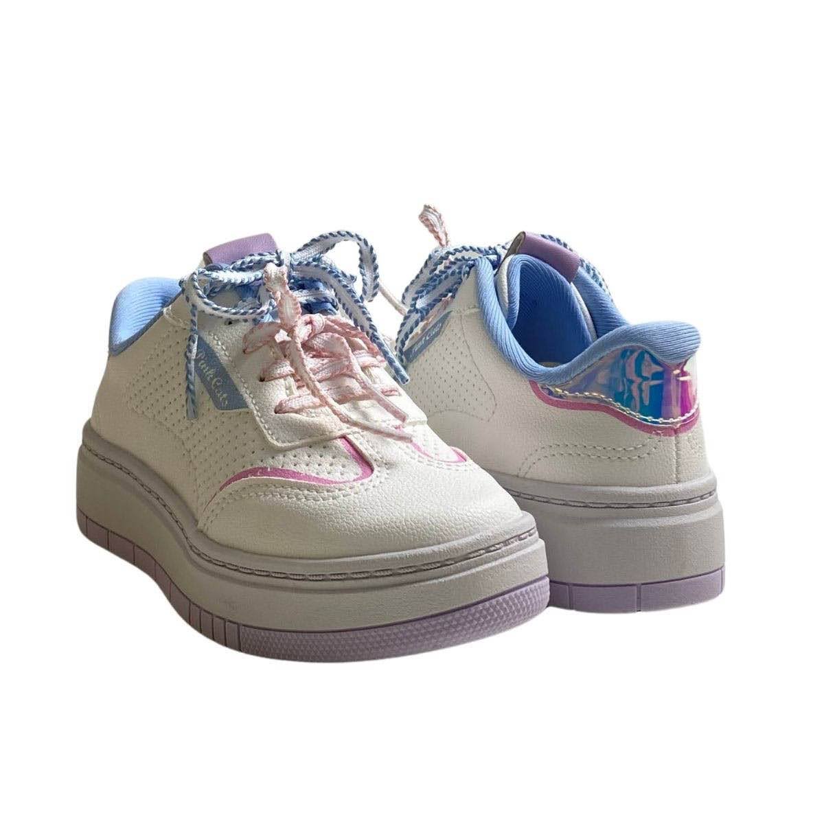 Tênis Pink Cats Infantil Menina V6152 Branco Branco 5