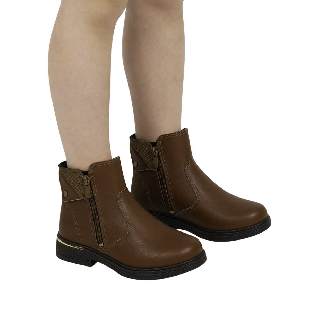 Bota Pink Cats Infantil Menina V6072 Marrom Marrom 2