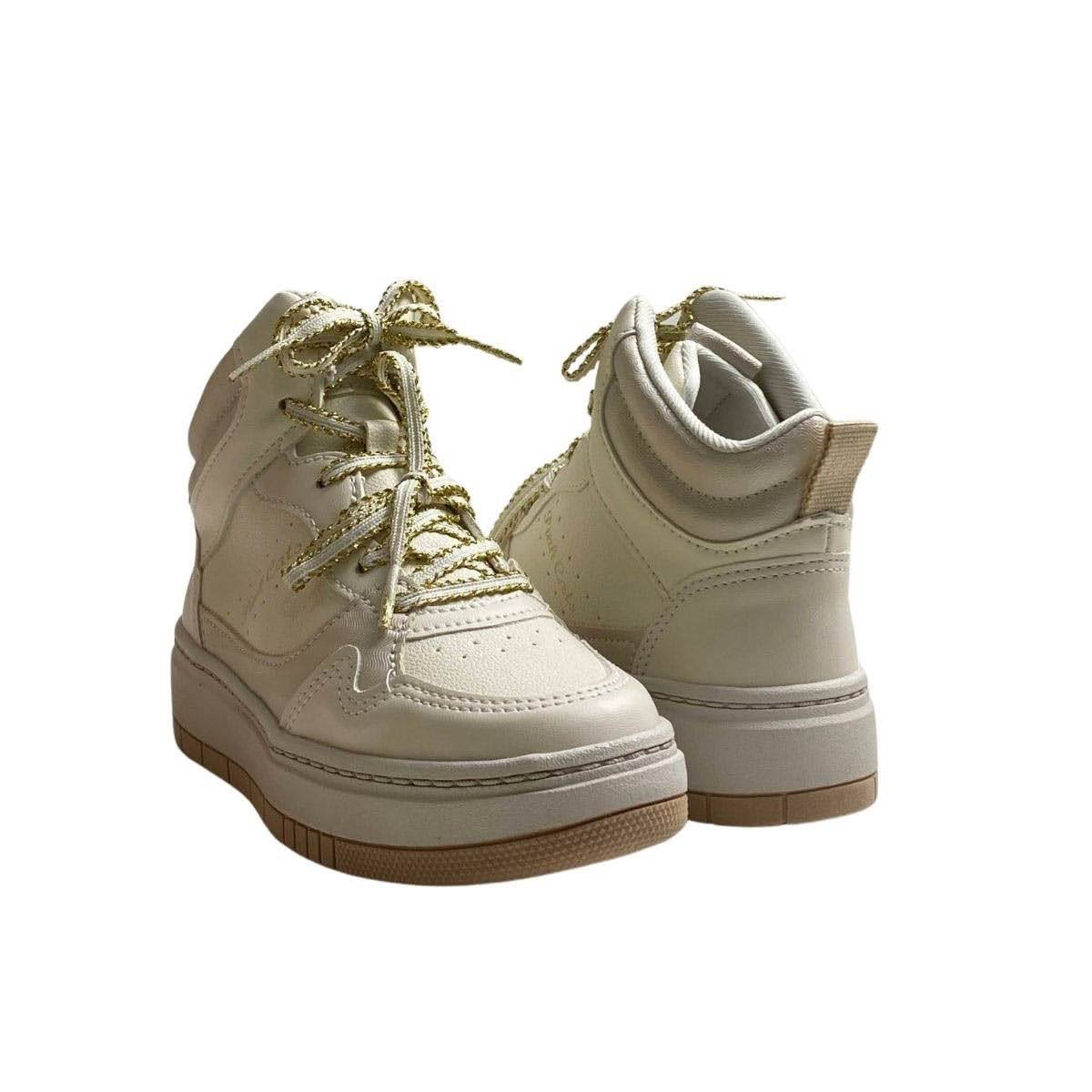 Tênis Pink Cats Infantil Menina V6153 Off White Branco 5