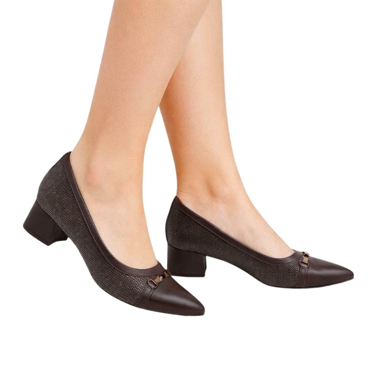 Sapato Piccadilly Feminino 739099 Marrom Escuro Marrom 2