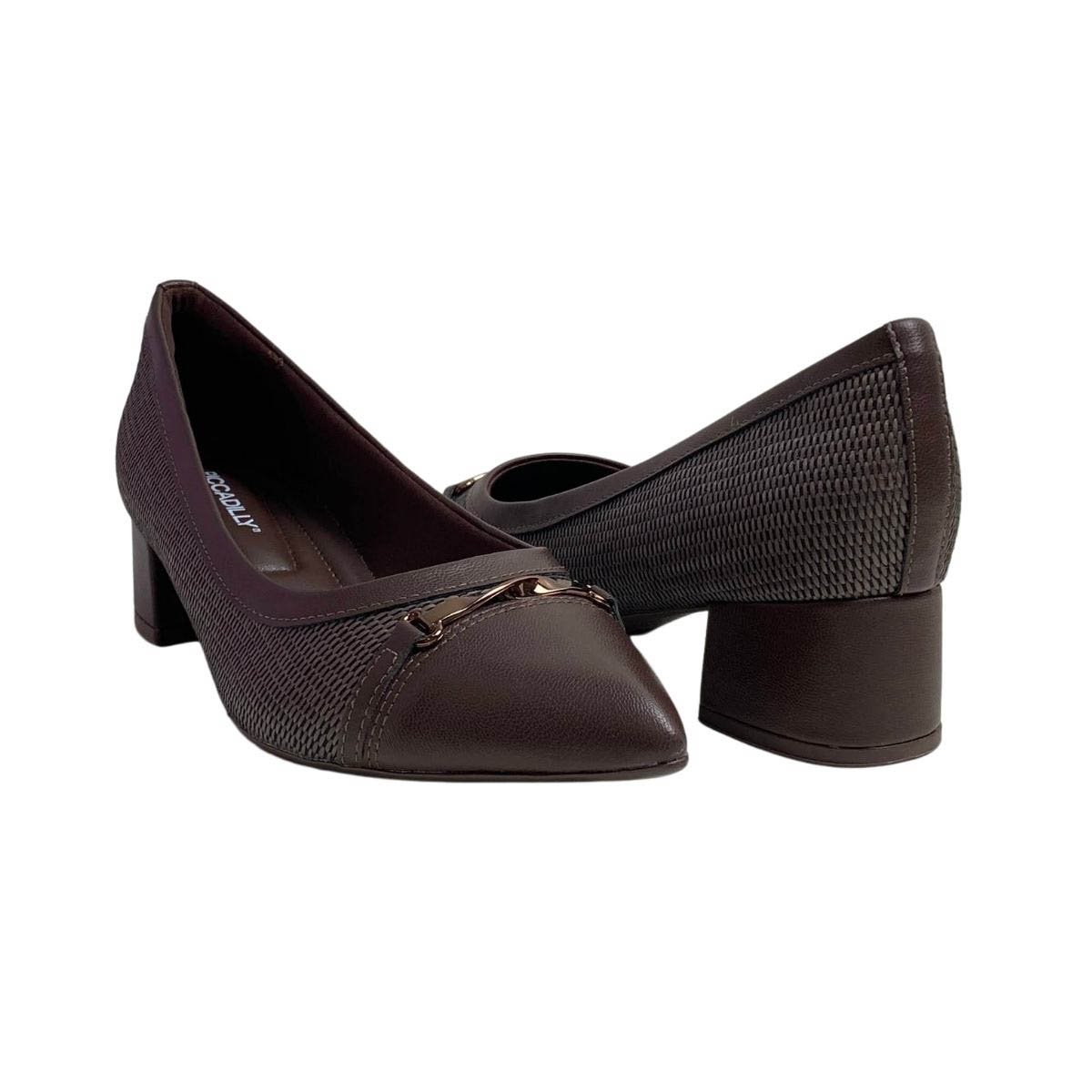 Sapato Piccadilly Feminino 739099 Marrom Escuro Marrom 5